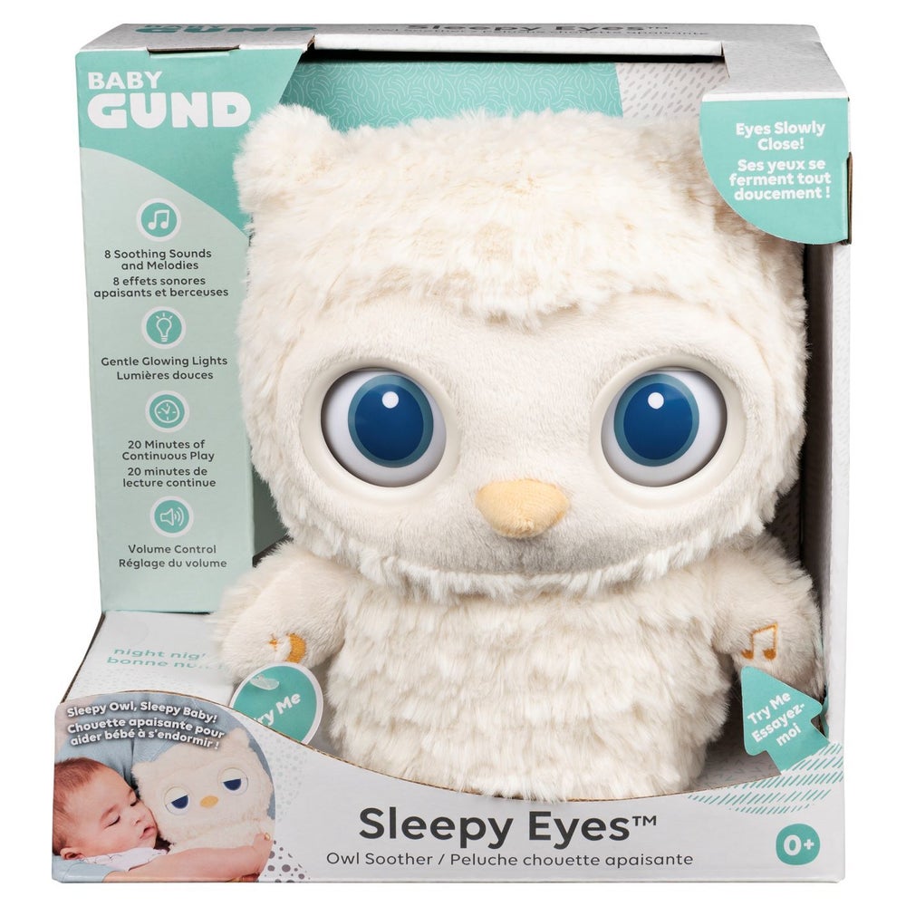 BABY - 8" SLEEPY EYES OWL SOOTHER ANIMATED PLUSH (2) BL
